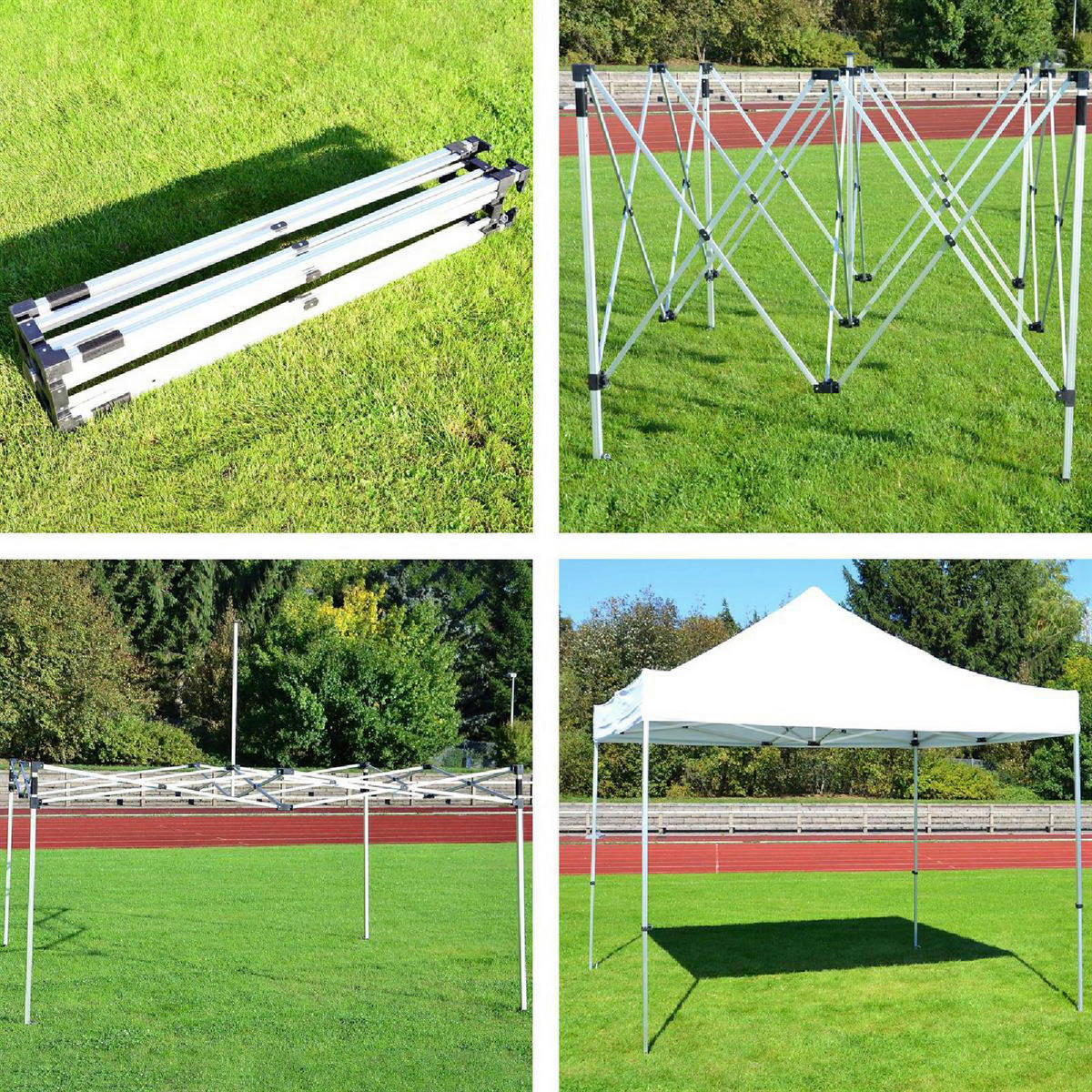 VCM Faltpavillon PROFI weiß Aluminium B/H/L: ca. 300x335x300 cm PROFI - weiß (300,00/300,00/335,00cm) - VCM