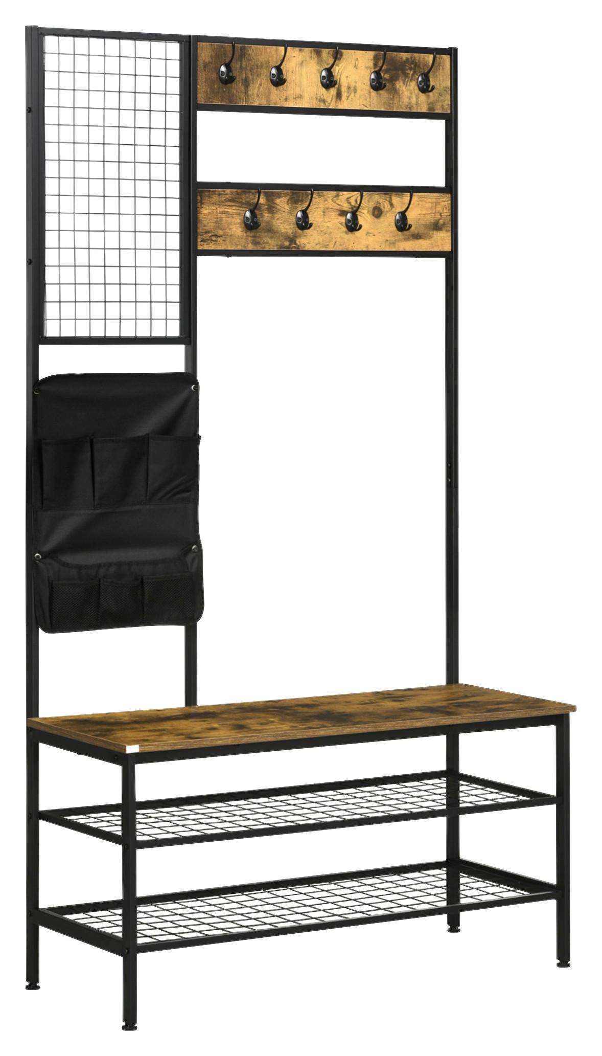 HOMCOM Garderobe braun Spanplatte B/H/L: ca. 40x100x185 cm Garderobenmodul - braun (185,00/40,00/100,00cm) - HOMCOM