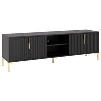 TV-Lowboard FLINN schwarz matt gold Optik B/H/T: ca. 165x50x40 cm FLINN - gold/schwarz (165,00/50,00/40,00cm) - WIPMEB
