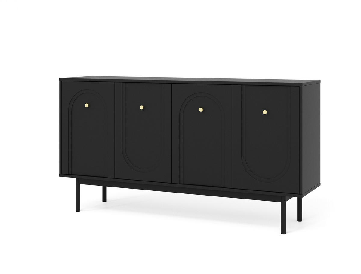 Kommode MAZOMA schwarz gold Optik B/H/T: ca. 154x82x39 cm MAZOMA - gold/schwarz (154,00/82,00/39,00cm) - WIPMEB