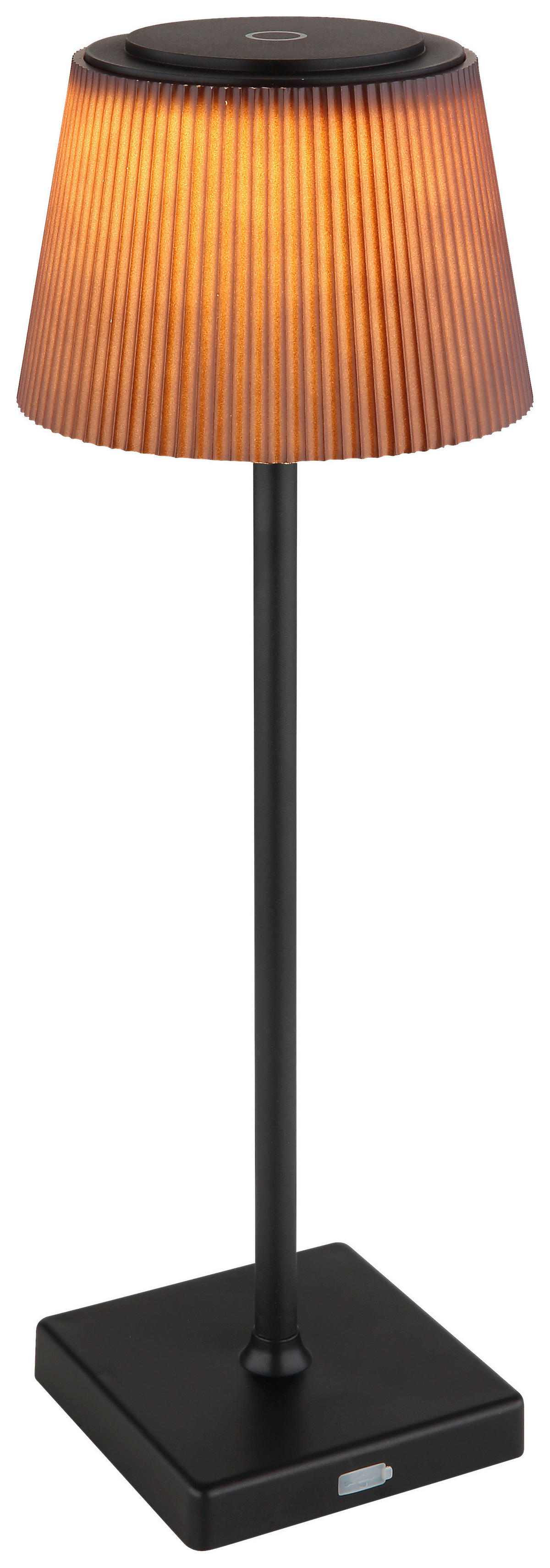 GLOBO LED-Tischleuchte braun mattschwarz Kunststoff Metall H/D: ca. 38x13 cm GREGOIR - braun/mattschwarz (13,00/38,00cm) - GLOBO