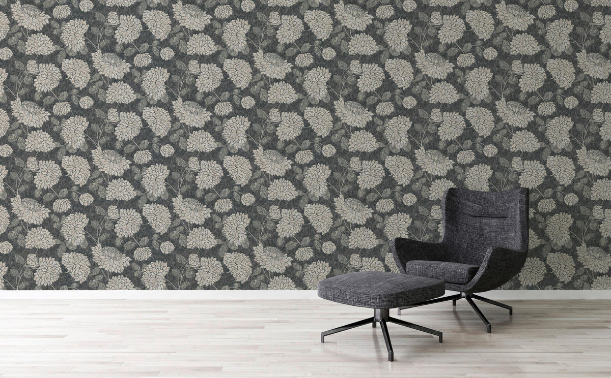 A.S.Creation Vliestapete Attractive 2 Floral schwarz B/L: ca. 53x1005 cm Attractive 2 - schwarz (53,00/1005,00cm) - A.S.Creation