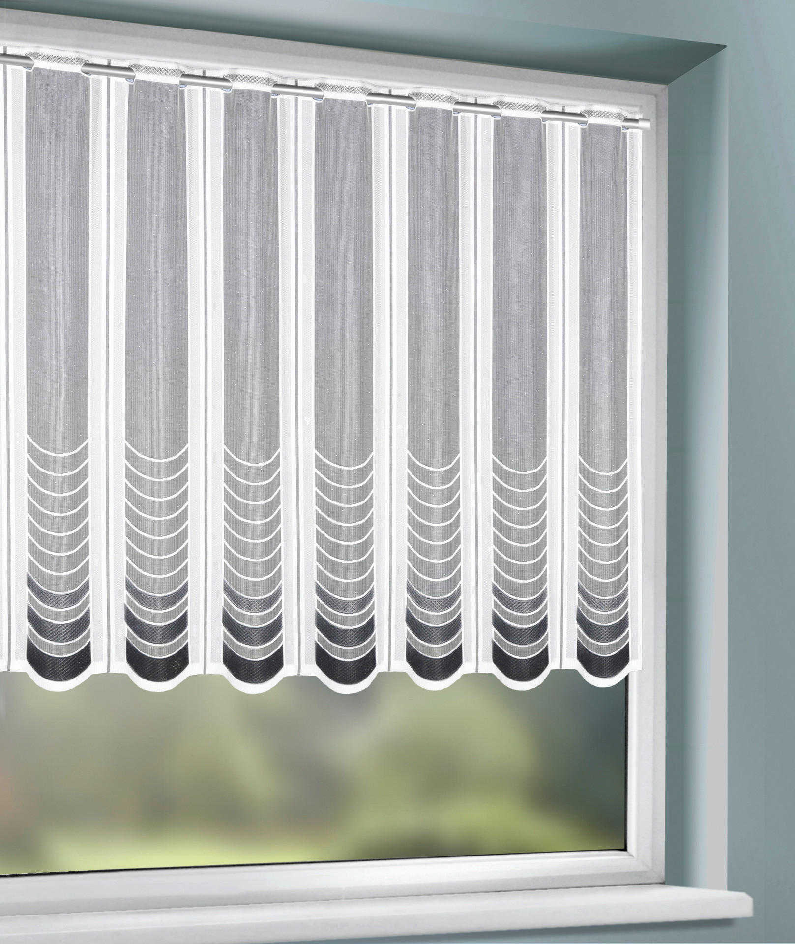 creative lifestyle Scheibengardine Noah grau B/L: ca. 145x75 cm Noah - grau (145,00/75,00cm) - creative lifestyle