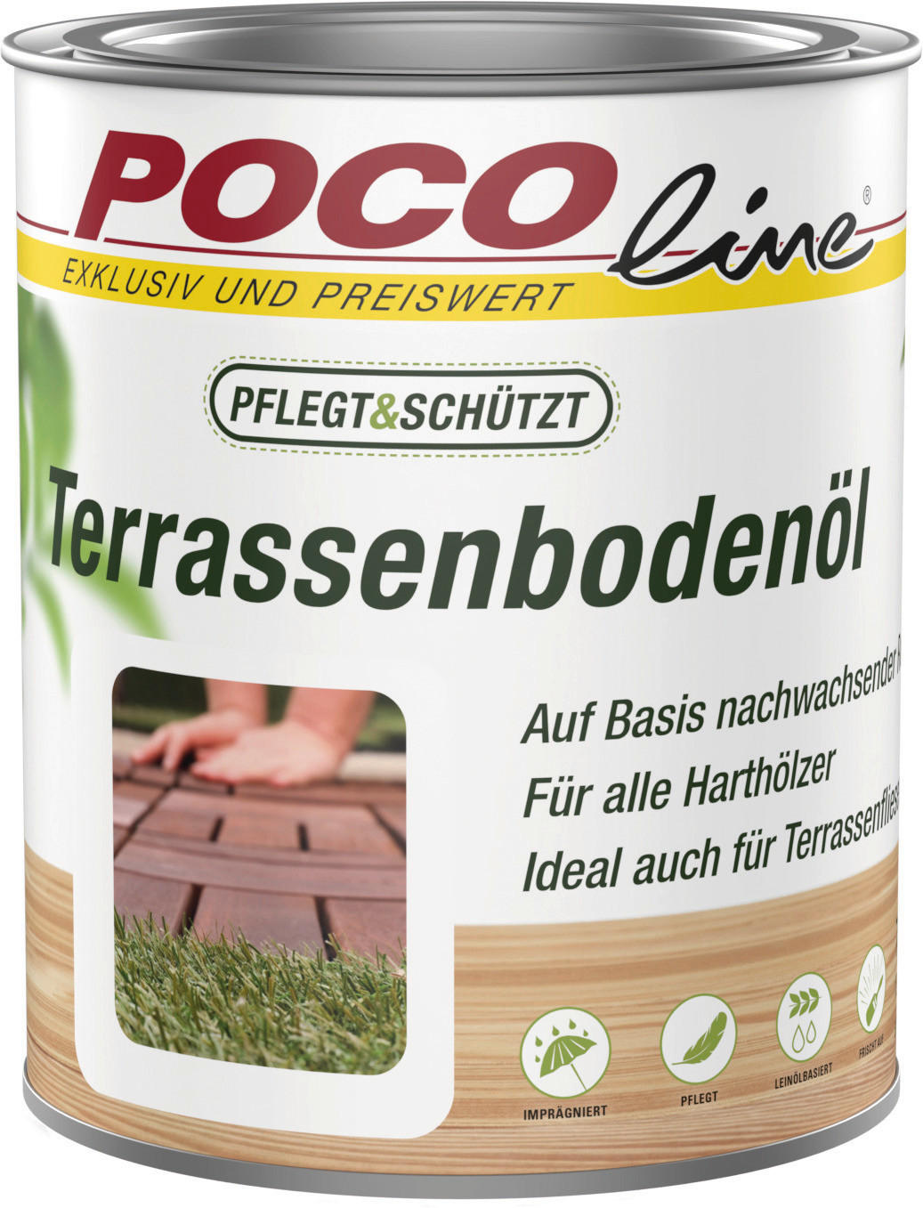 POCOline Holzlasur Douglasie ca. 0,75 l Terrassenbodenöl 750ml Lärche - Douglasie (750ml) - POCOline