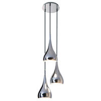 Näve Leuchten Pendelleuchte 6029242 Chrom Metall B/H/T: ca. 30x120x30 cm E27 3 Brennstellen Style - Chrom (30,00/120,00/30,00cm) - Näve Leuchten