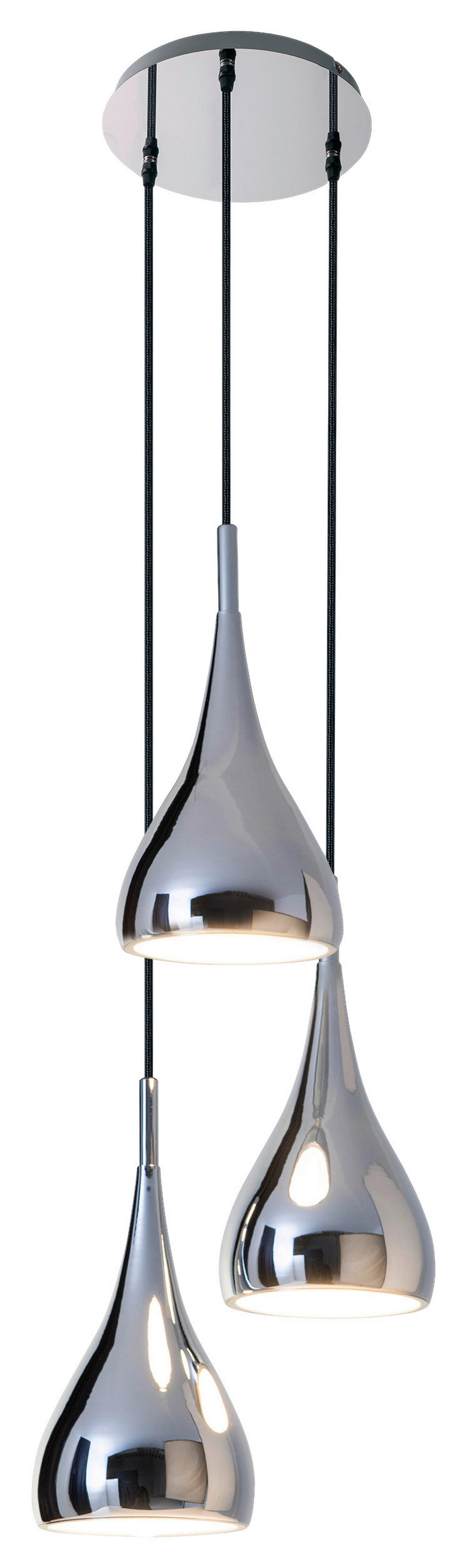 Näve Leuchten Pendelleuchte 6029242 Chrom Metall B/H/T: ca. 30x120x30 cm E27 3 Brennstellen Style - Chrom (30,00/120,00/30,00cm) - Näve Leuchten