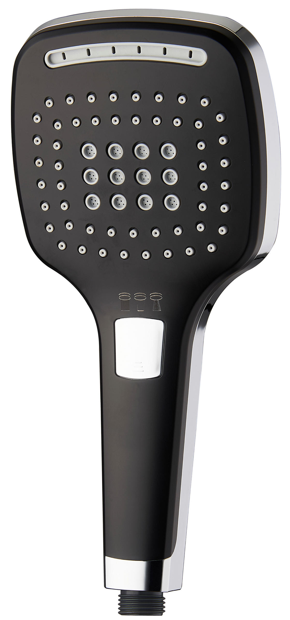 Handbrause schwarz B/H/L: ca. 4x12x26 cm Handbrause_Square-3_Pocoline - schwarz/Chrom (26,00/4,00/12,00cm) - POCOline