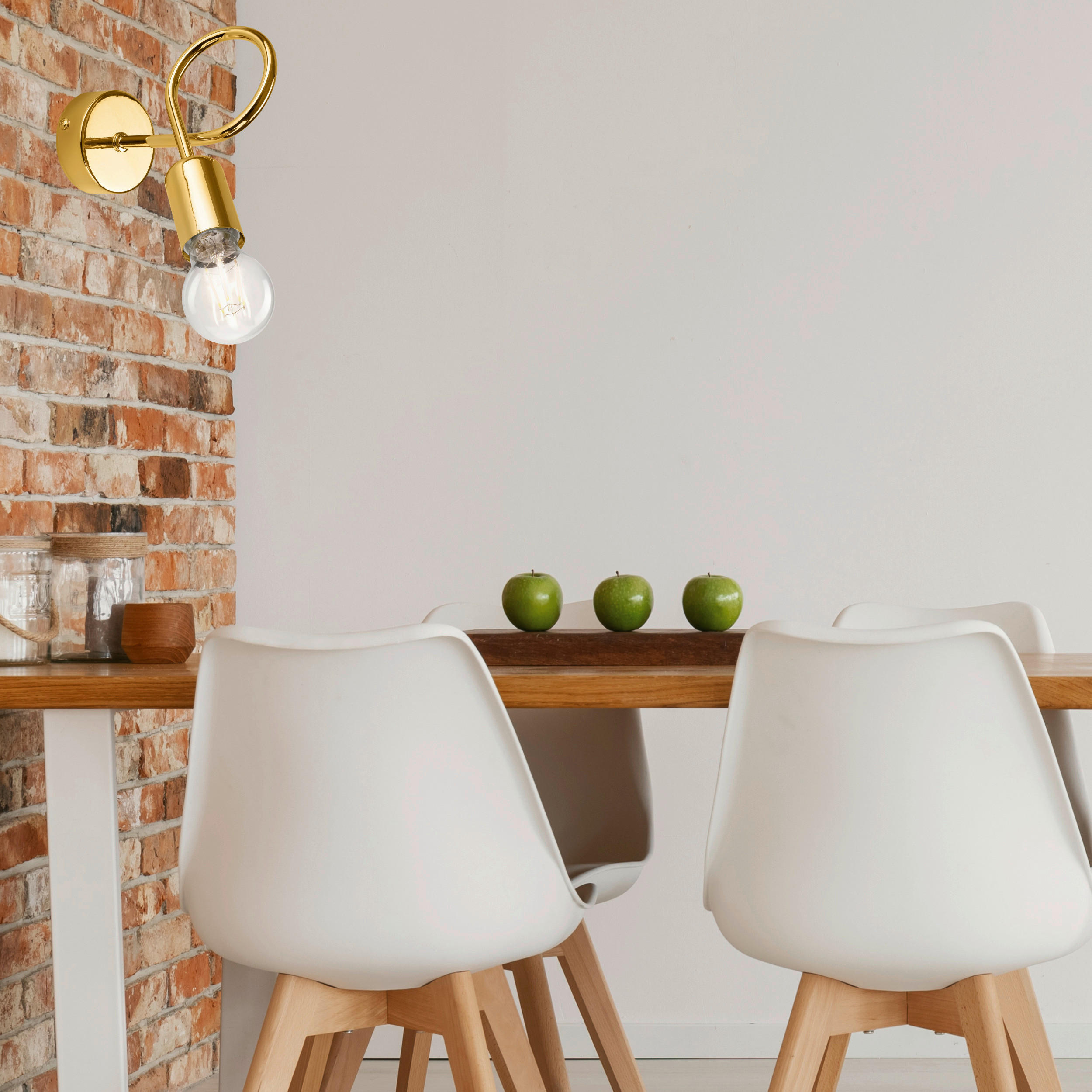 Thumbnail - Lamkur Wandleuchte CAMILLA 36830 gold Stahl H/L: ca. 18x8 cm E27 1 Brennstellen