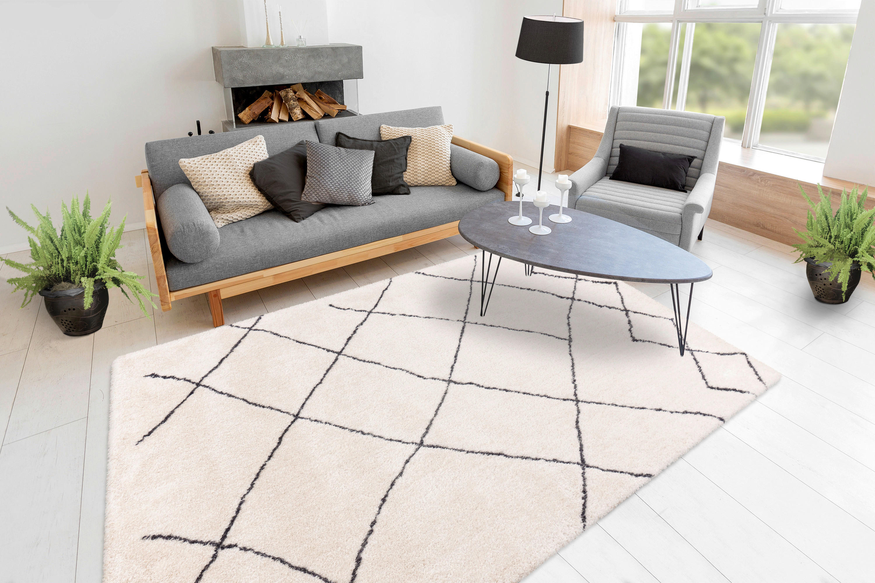 360Living Teppich elfenbein B/L: ca. 80x150 cm Teppich_Orlando 500 80 x 150cm - elfenbein (80,00/150,00cm) - 360Living