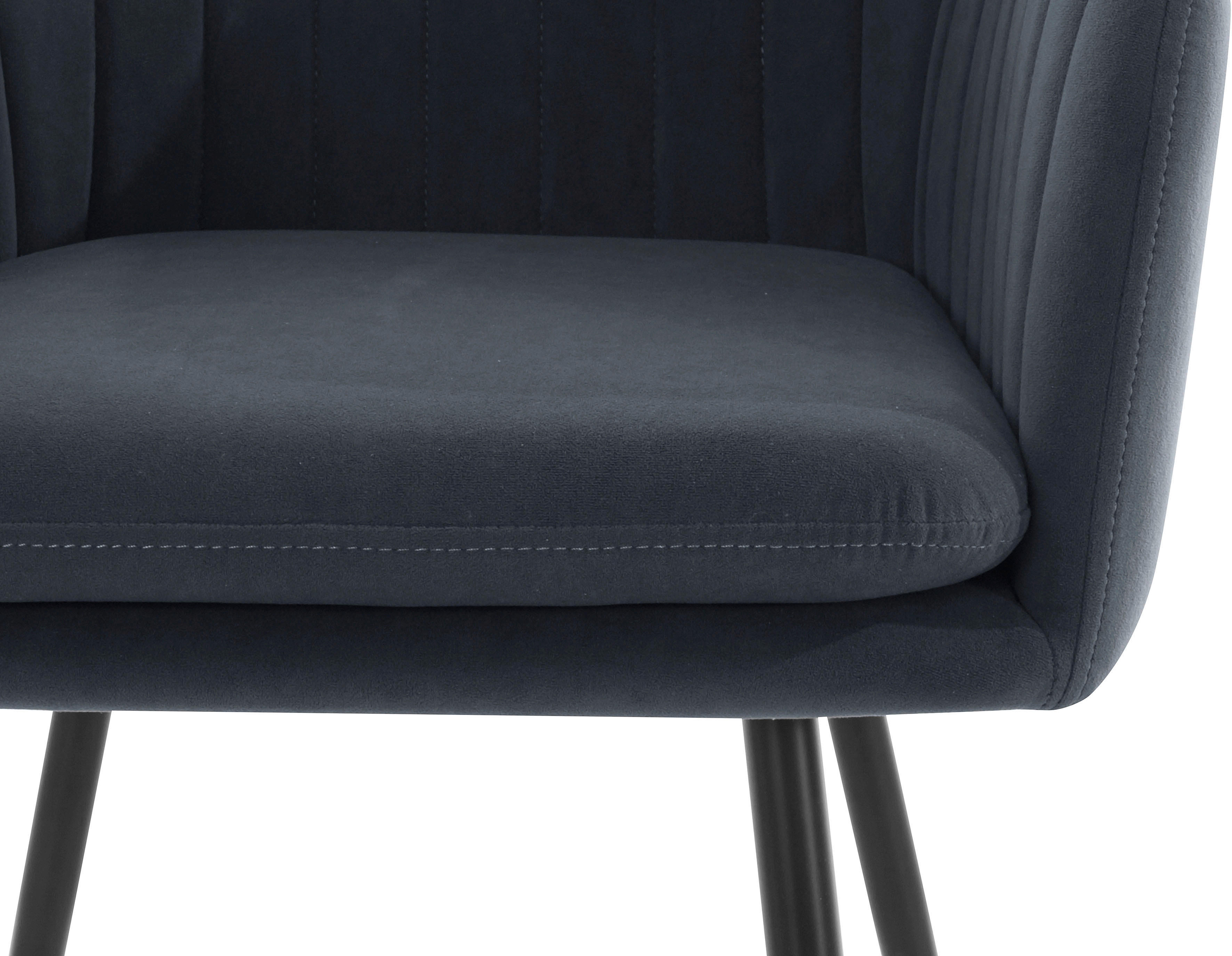 Hela Sessel MILA I S grau Velourstoff B/H/T: ca. 59x84x66 cm MILA I S - schwarz/grau (59,00/84,00/66,00cm) - Hela
