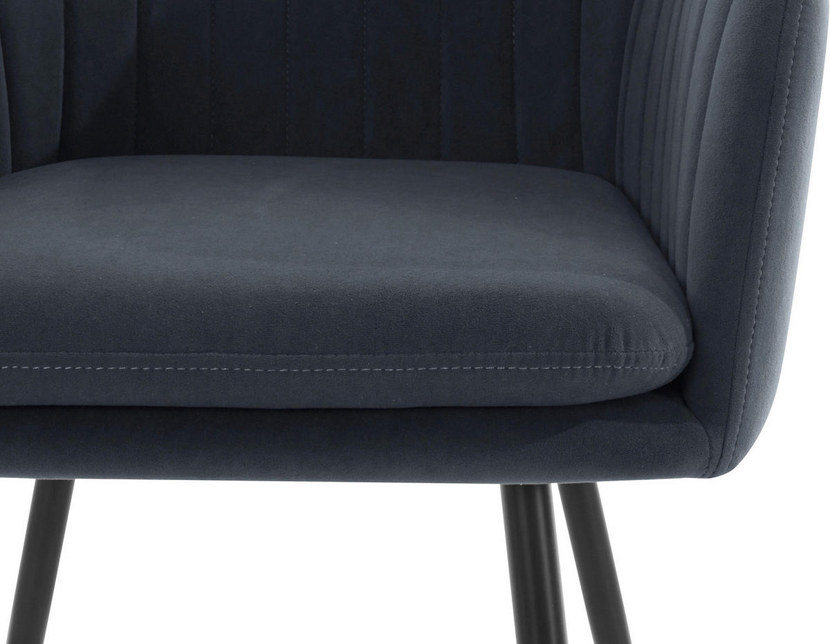 Hela Sessel MILA I S grau Velourstoff B/H/T: ca. 59x84x66 cm MILA I S - schwarz/grau (59,00/84,00/66,00cm) - Hela