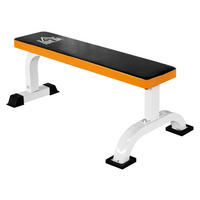 HOMCOM Hantelbank schwarz Stahl B/H/L: ca. 58,5x40x110 cm Hantelbank_rutschfest - orange/weiß (110,00/58,50/40,00cm) - HOMCOM