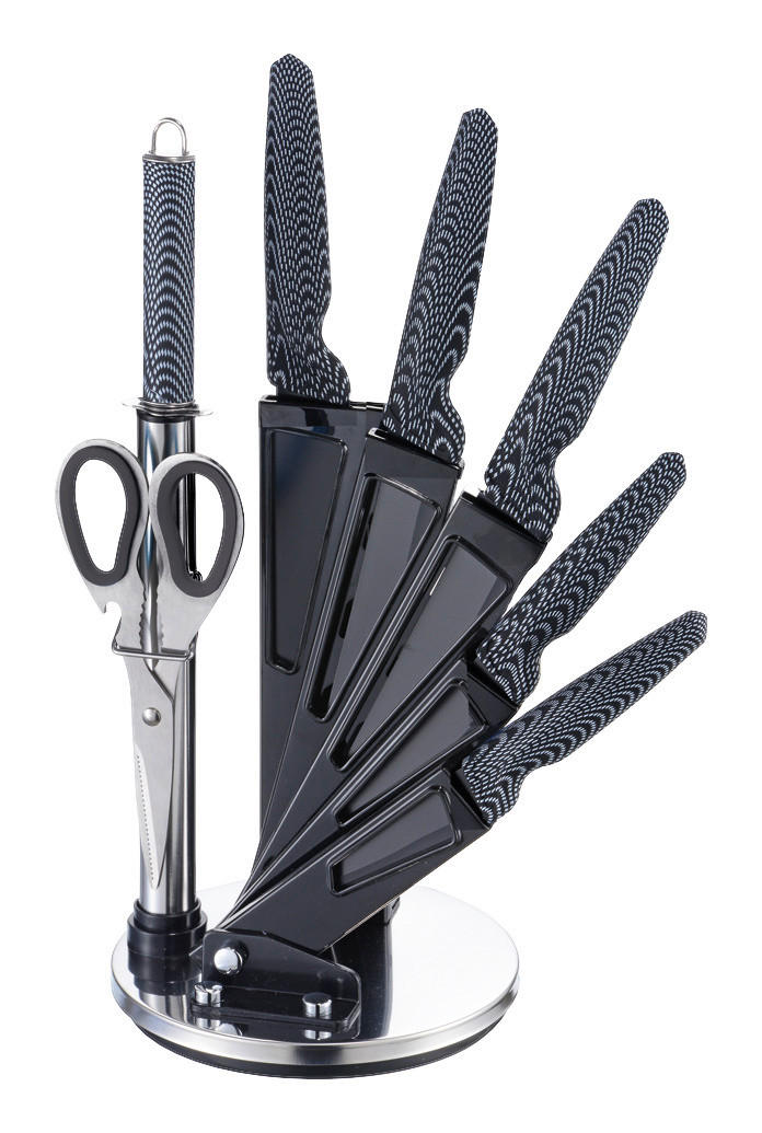 MICHELINO Messerset schwarz Edelstahl 8 tlg. Messerset_8tlg. - schwarz - MICHELINO