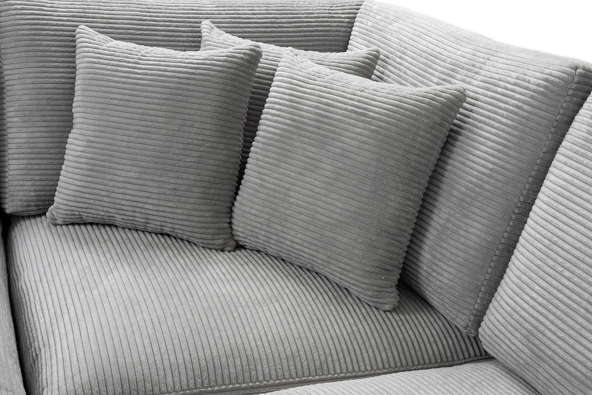 Wohnlandschaft Eden U grau Microfaser B/H/T: ca. 386x85x227 cm Eden U - schwarz/grau (386,00/85,00/227,00cm)