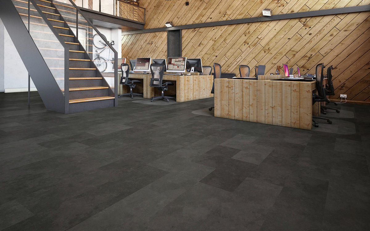 Laminatboden Schiefer schwarz ca.2,367m² im Pak.  B/L: ca. 28x60,4 cm pro Paket Schiefer schwarz ca.2,367m² im Pak. - weiß (28,00/60,40cm)