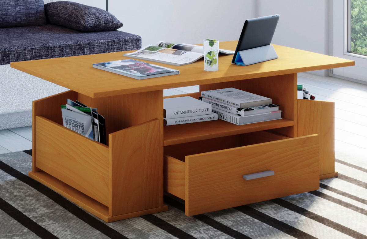 Couchtisch Junata buche Nachbildung B/H/T: ca. 110x44x52 cm Junata - buche (110,00/44,00/52,00cm) - VCM Möbel