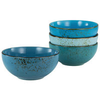 CreaTable Schalen-Set Nature Collection Aqua blau Steinzeug 4 tlg. Nature Collection Aqua - blau (17,50/75,00cm) - CreaTable