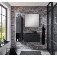 Nobilia Badezimmer-Set Easytouch Grafitschwarz Lacklaminat B/H: ca. 110x129,6 cm Easytouch - schwarz/Grafitschwarz (110,00/129,60cm) - nobilia