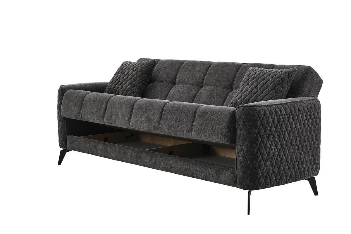 Sofa 3-2-1 Lendor grau Webstoff Lendor - schwarz/grau