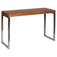 Konsolentisch natur Chrom Echtholz Metall B/H/T: ca. 120x76x45 cm Konsolentisch - natur/Chrom (120,00/76,00/45,00cm) - Wohnling