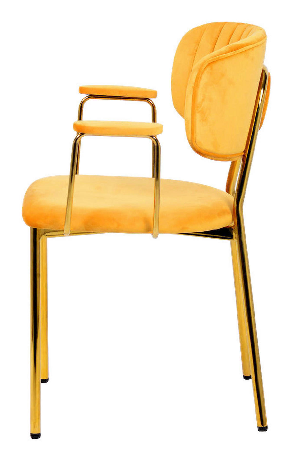Stuhl Kian 200 2er-Set orange Microfaser B/H/T: ca. 63x80x51 cm Kian 200 2er-Set - gold/orange (63,00/80,00/51,00cm) - 360 Living