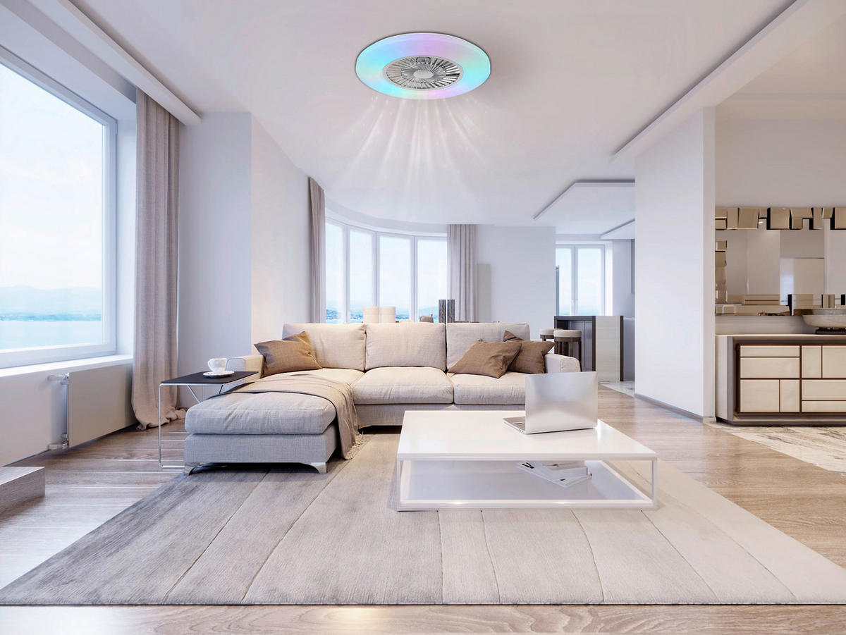 GLOBO LED-Deckenventilator ALVA 03649C Opal weiß H/D: ca. 15,4x59,5 cm max. 40 W ALVA - weiß/Opal (59,50/15,40cm) - GLOBO