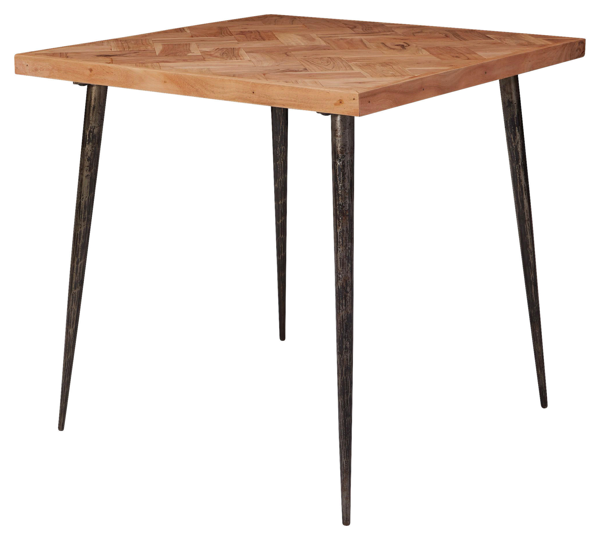 Esstisch natur schwarz pulverbeschichtet B/H/T: ca. 80x72x80 cm Esszimmertisch - natur/schwarz (80,00/72,00/80,00cm) - Wohnling