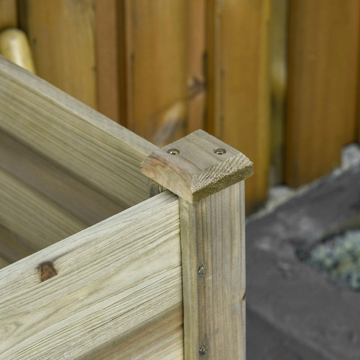 Outsunny Hochbeet grün Holz B/H/L: ca. 51x76x91 cm Hochbeet - grün (91,00/51,00/76,00cm) - Outsunny
