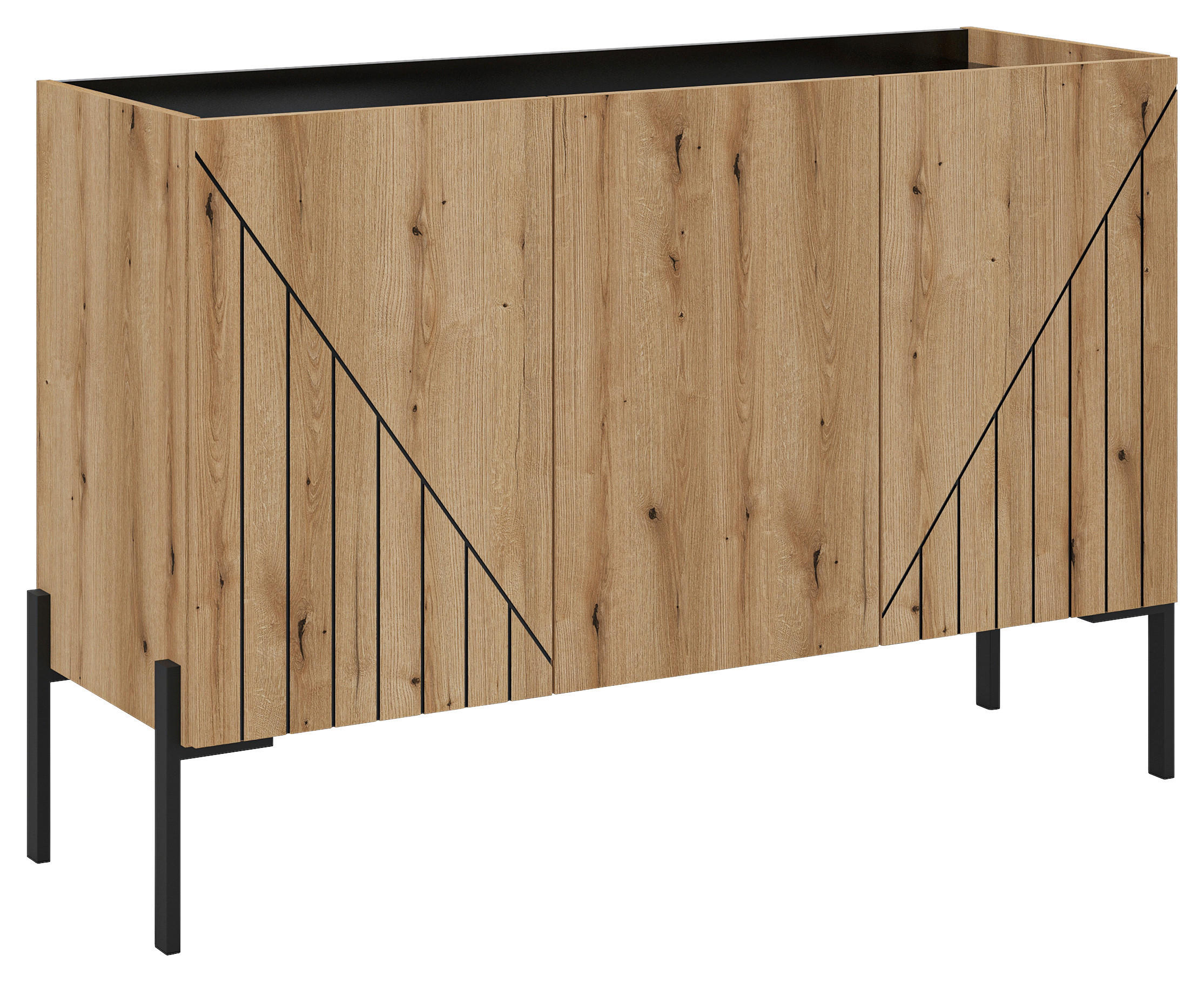 Sideboard Neo Evoke Oak Nachbildung schwarz B/H/T: ca. 120x81x40 cm Neo - schwarz (120,00/81,00/40,00cm) - xonox.home