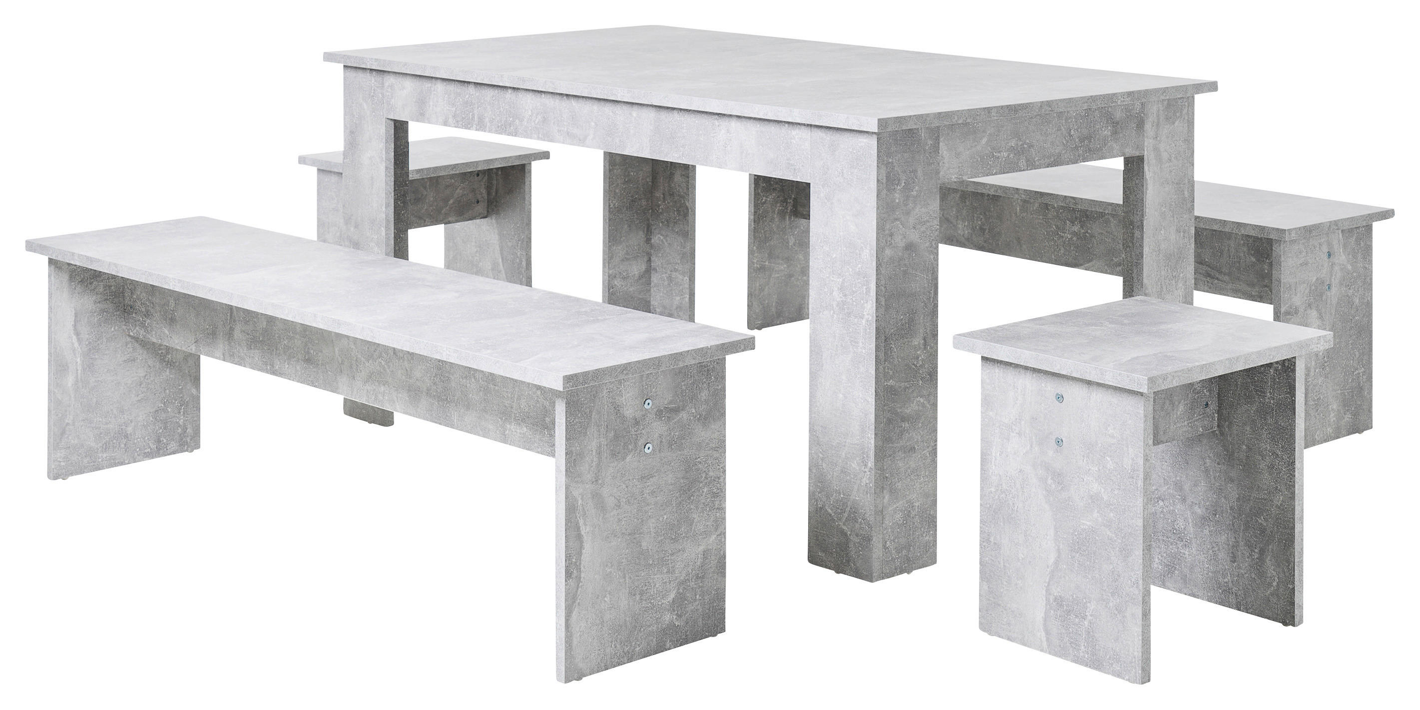 Tischgruppe München Beton Optik Spanplatte B/H/T: ca. 140x75x80 cm München - (140,00/75,00/80,00cm)