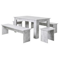 Tischgruppe München Beton Optik Spanplatte B/H/T: ca. 140x75x80 cm München - (140,00/75,00/80,00cm)