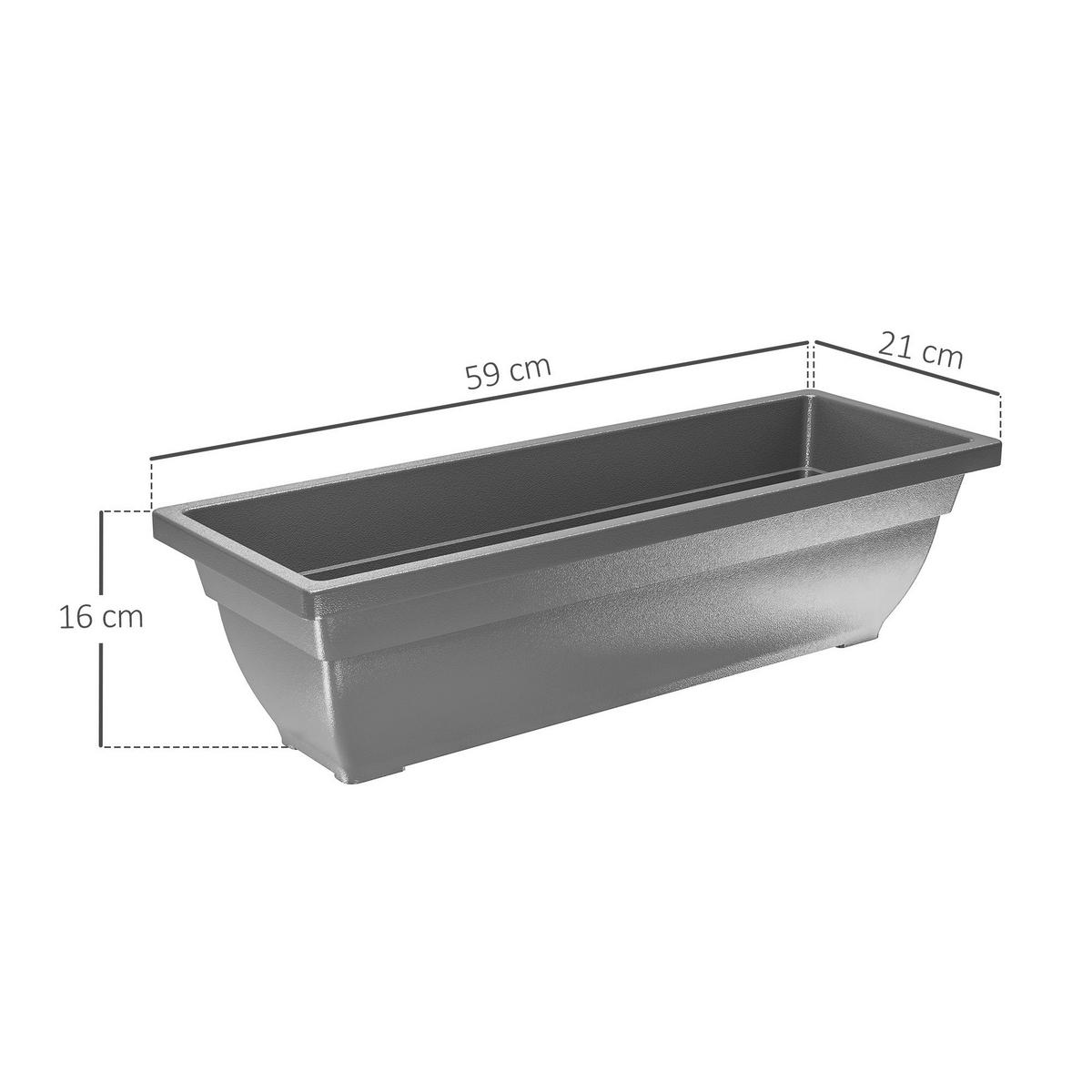 Outsunny Pflanztopf 5er Set grau Kunststoff B/H/L: ca. 21x16x59 cm Pflanztöpfe 5er Set - grau (59,00/21,00/16,00cm) - Outsunny