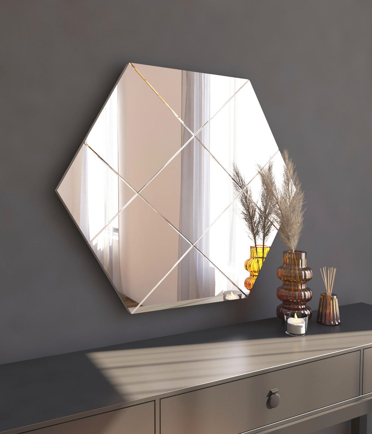 Wandspiegel Assa transparent Glas B/H/T: ca. 70x60x2,2 cm Assa - transparent (70,00/60,00/2,20cm) - moebel17