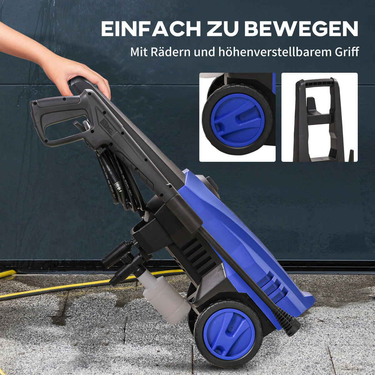 DURHAND Hochdruckreiniger mit Zubehör Hochdruckreiniger_mit_Zubehör - blau (35,00/27,00/78,00cm) - DURHAND