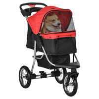 PawHut Hunde-Zubehör rot Polypropylen B/H/L: ca. 54,5x109,5x106,5 cm Hundewagen - rot (106,50/54,50/109,50cm) - PawHut