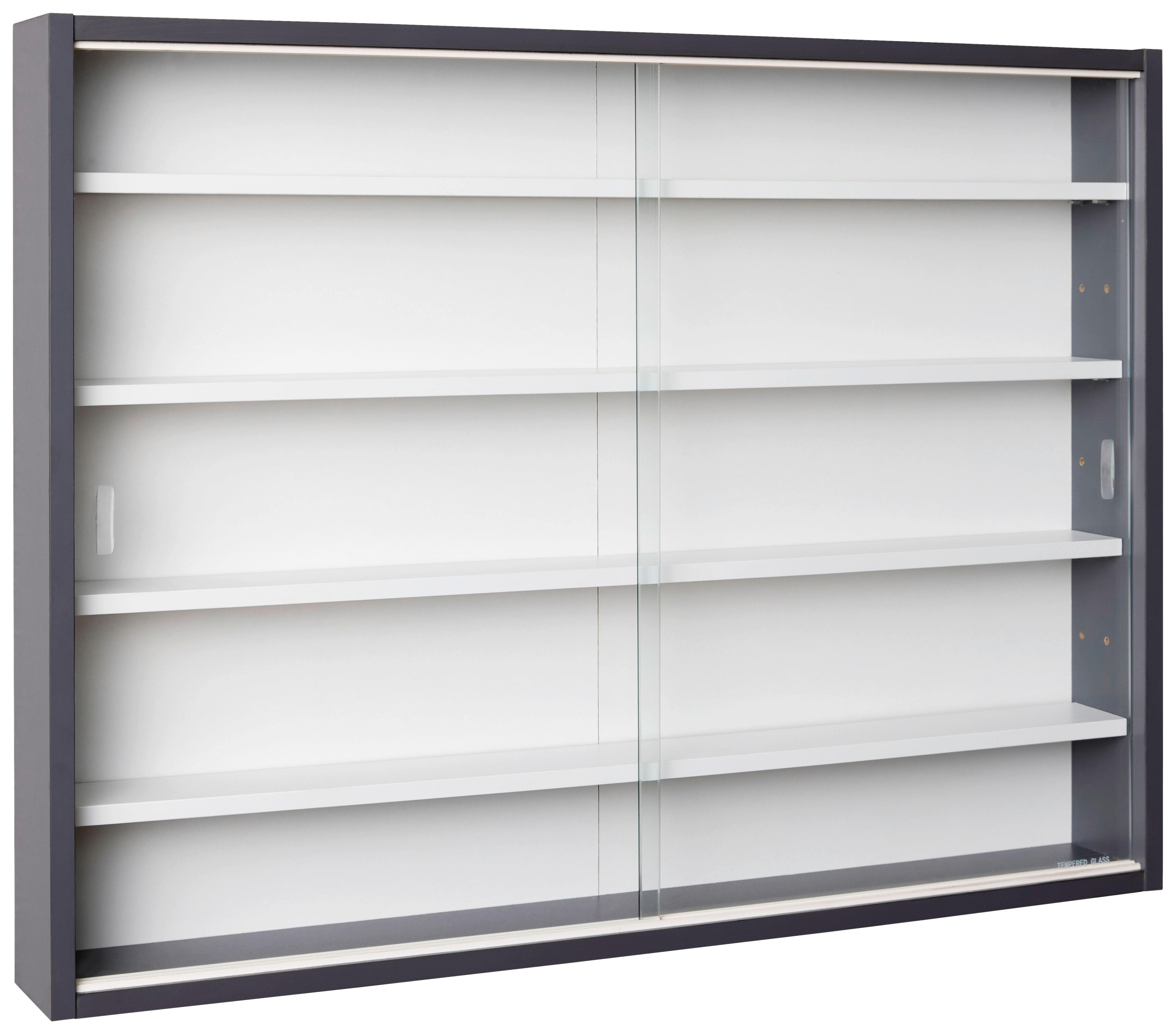 Sammelvitrine Collecty grau weiß B/H/T: ca. 80x9,5x60 cm Collecty - weiß/grau (80,00/9,50/60,00cm) - Inter Link