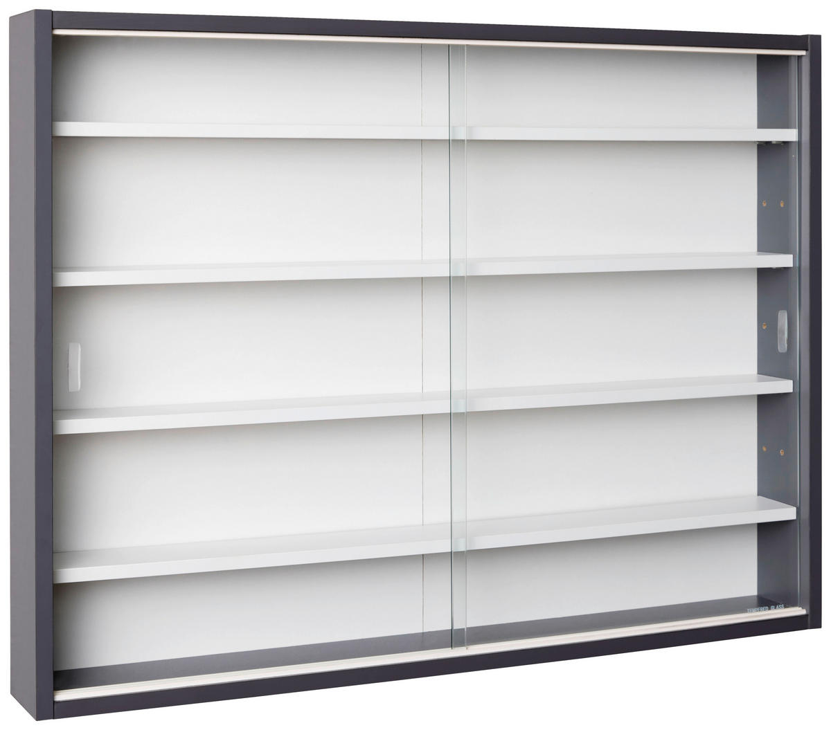 Sammelvitrine Collecty grau weiß B/H/T: ca. 80x9,5x60 cm Collecty - weiß/grau (80,00/9,50/60,00cm) - Inter Link