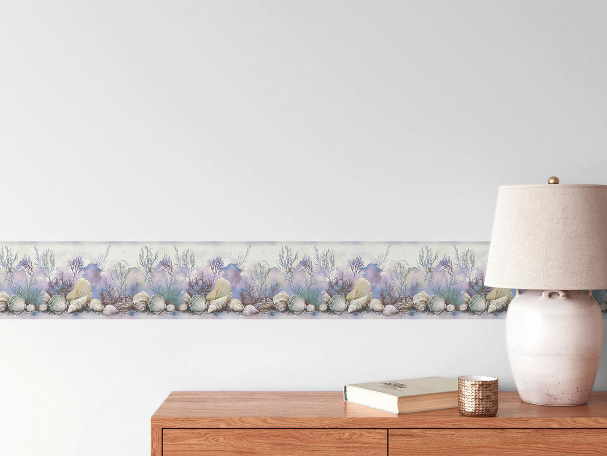 A.S.Création Bordüre blau beige B/H/D: ca. 17x500x6,8 cm Bordüre_selbstklebend - beige/blau (6,80/500,00cm) - A.S.Creation