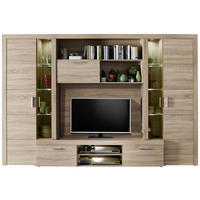 Wohnwand Mondeo Eiche Sägerau hell Nachbildung B/H/T: ca. 291x197x41 cm Mondeo - Eiche (291,00/197,00/41,00cm) - Trendteam