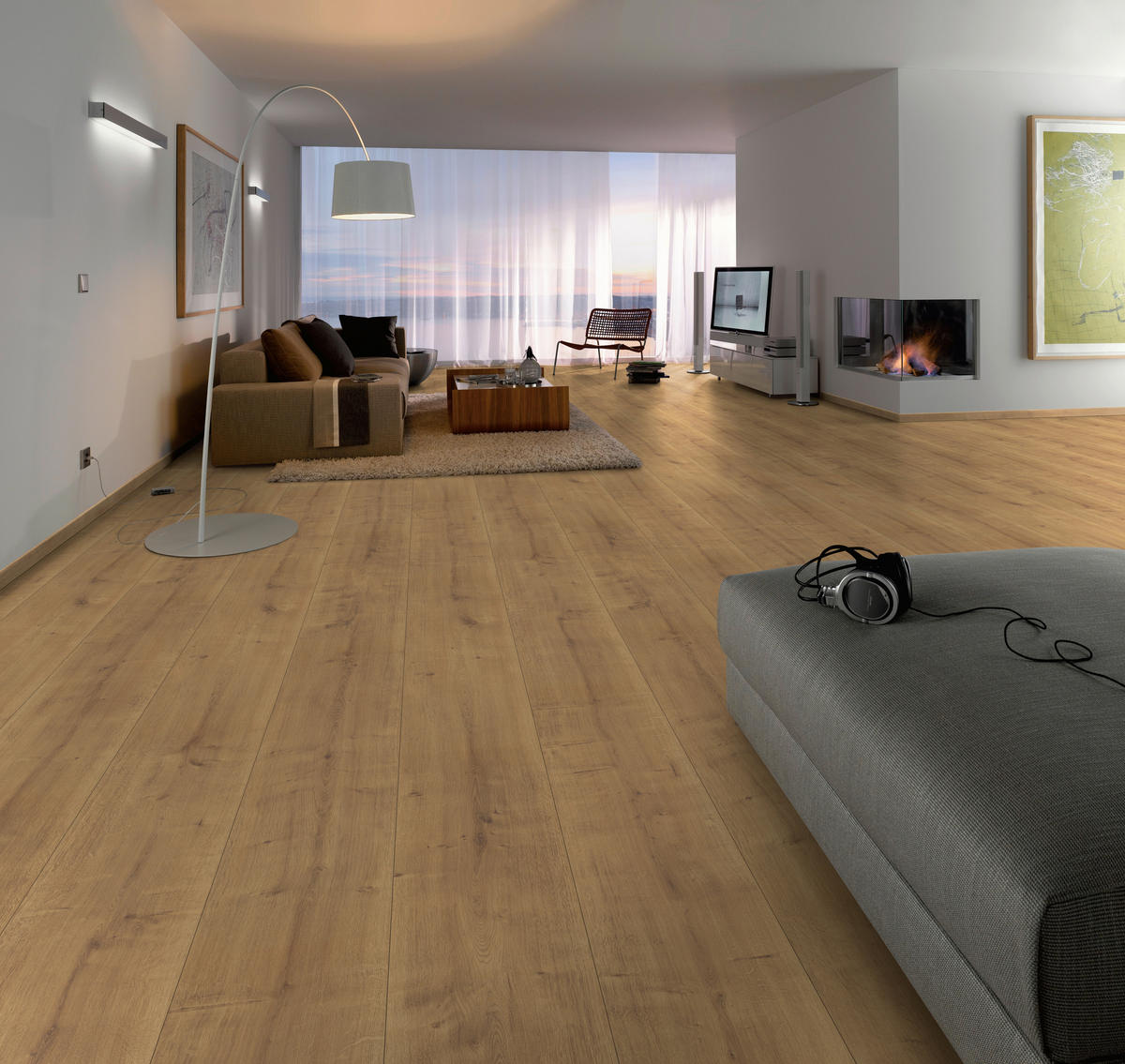 EGGER Laminatboden Richmond ca. 2,5349 m² im Paket  B/L: ca. 34x130,5 cm pro Paket Richmond ca. 2,5349 m² im Paket - hellbraun (34,00/130,50cm) - EGGER