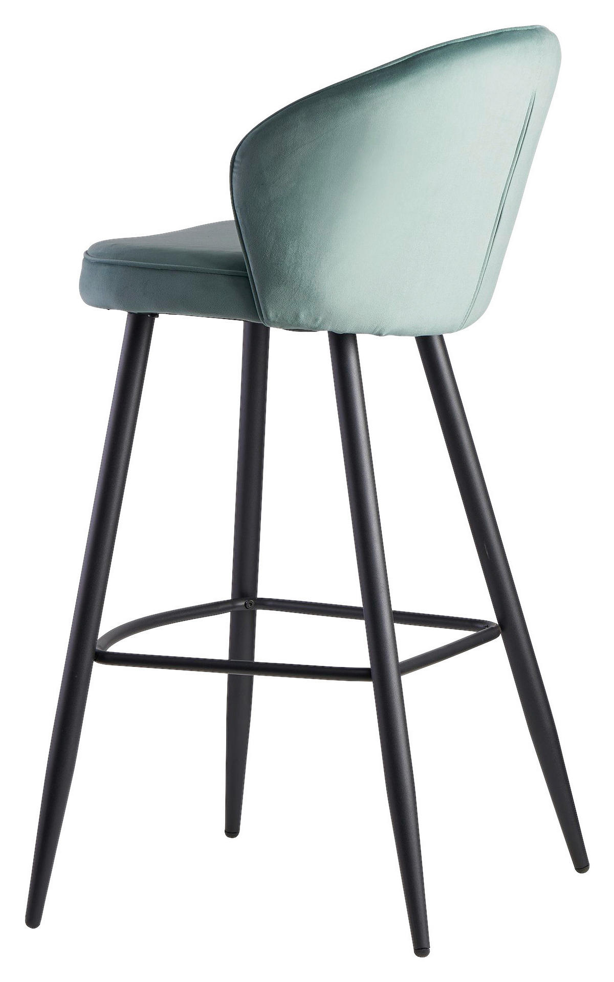 Barhocker grün schwarz Stoff Eisen B/H/T: ca. 56x102,5x52,5 cm Barhocker - schwarz/grün (56,00/102,50/52,50cm) - Wohnling