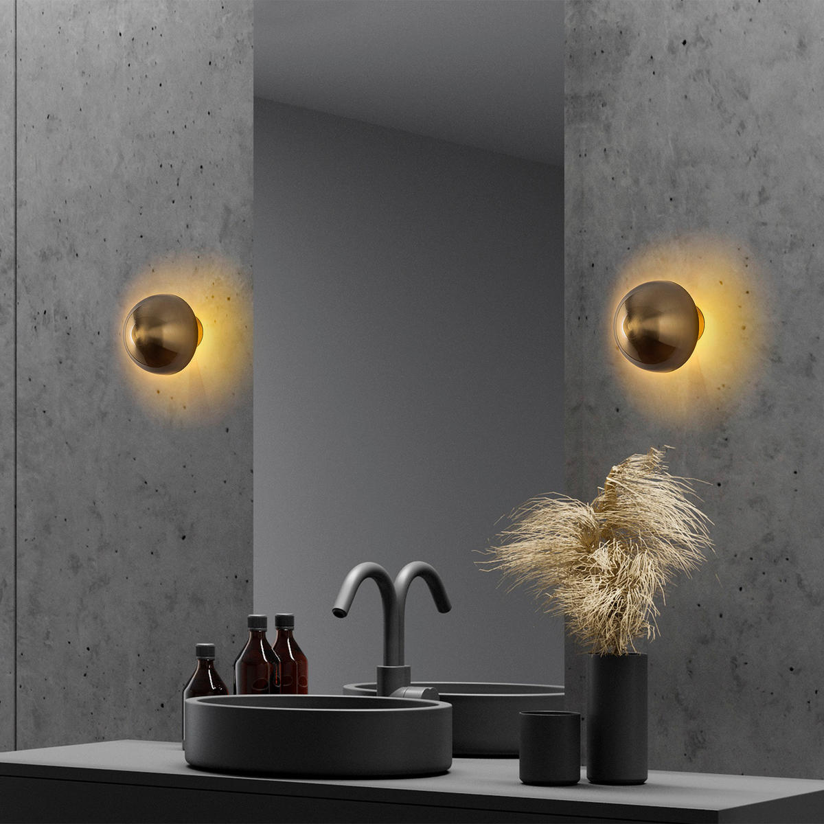 Opviq Wandleuchte Fungal gold Metall B/H/T/L/D: ca. 16x16x16x16x16 cm G9 1 Brennstellen Fungal - gold (16,00/16,00/16,00cm) - Opviq