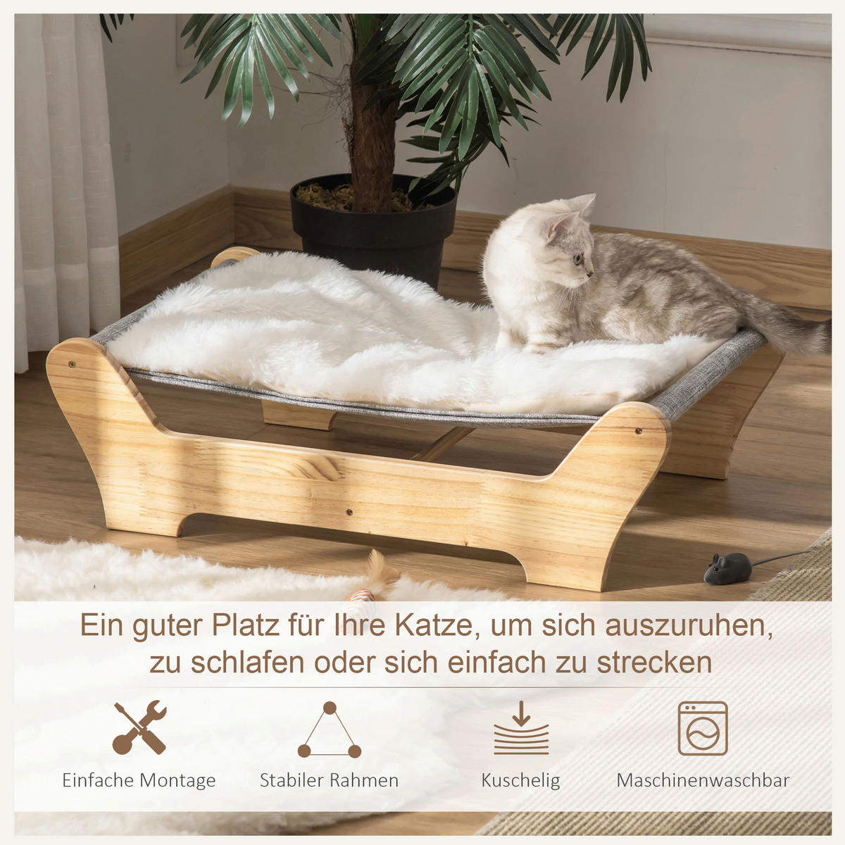 PawHut Katzenbett Katzenbett - (68,00/43,00/20,00cm) - PawHut