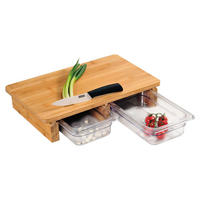 Kesper Schneidebrett mit Auffangschale Schneidbrett_2_Auffangschalen - natur/transparent (41,00/8,00/26,50cm) - Kesper