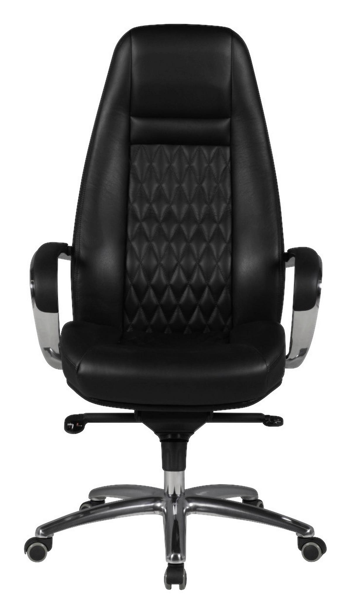 Drehstuhl schwarz Leder Bürostuhl AUSTIN - schwarz (68,00/130,00/70,00cm) - Amstyle