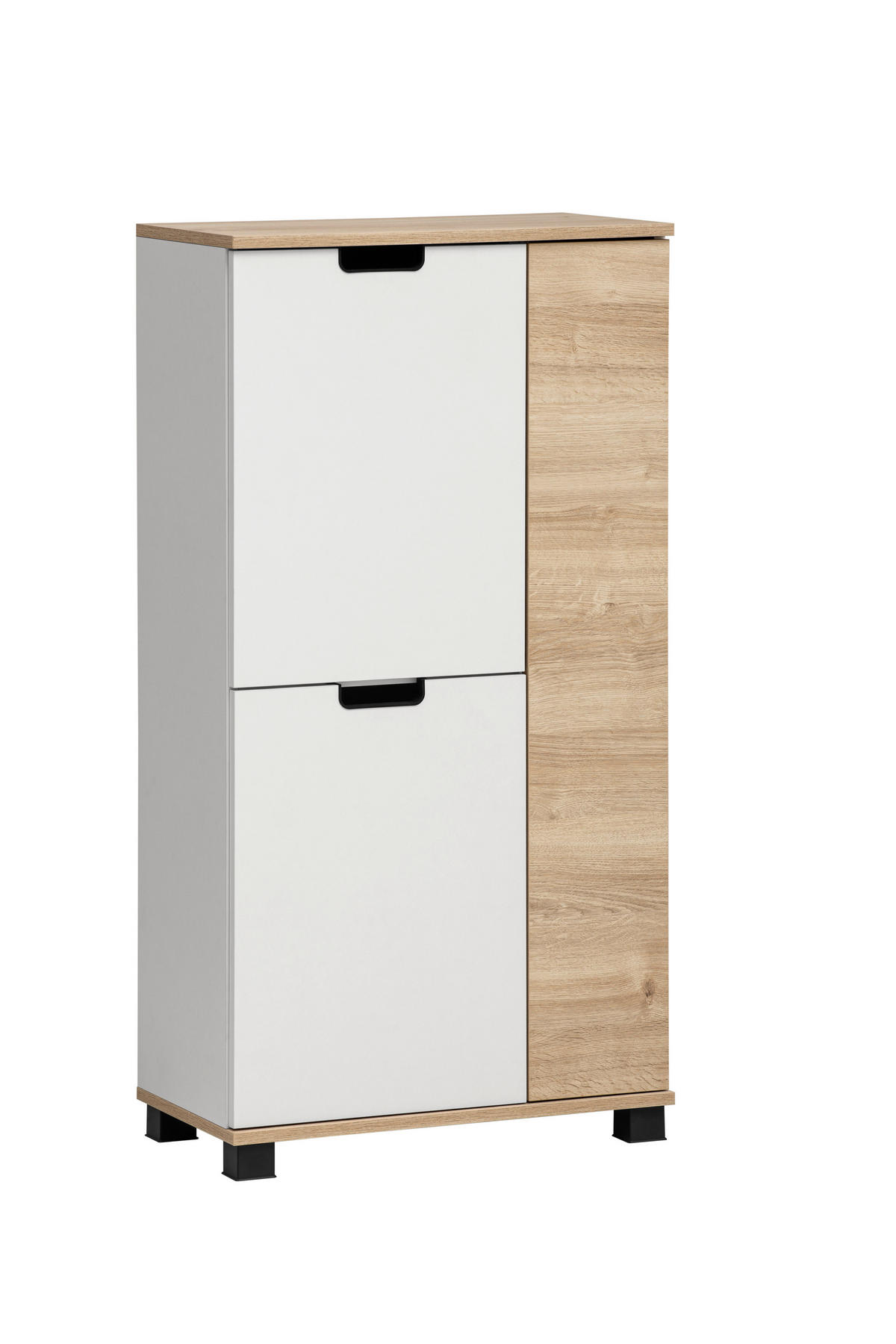 Highboard Emmik weiß matt Eiche Eiche weiß Nachbildung B/H/T: ca. 59,8x116,9x32,6 cm Emmik - Eiche/weiß (59,80/116,90/32,60cm) - Möbelpartner