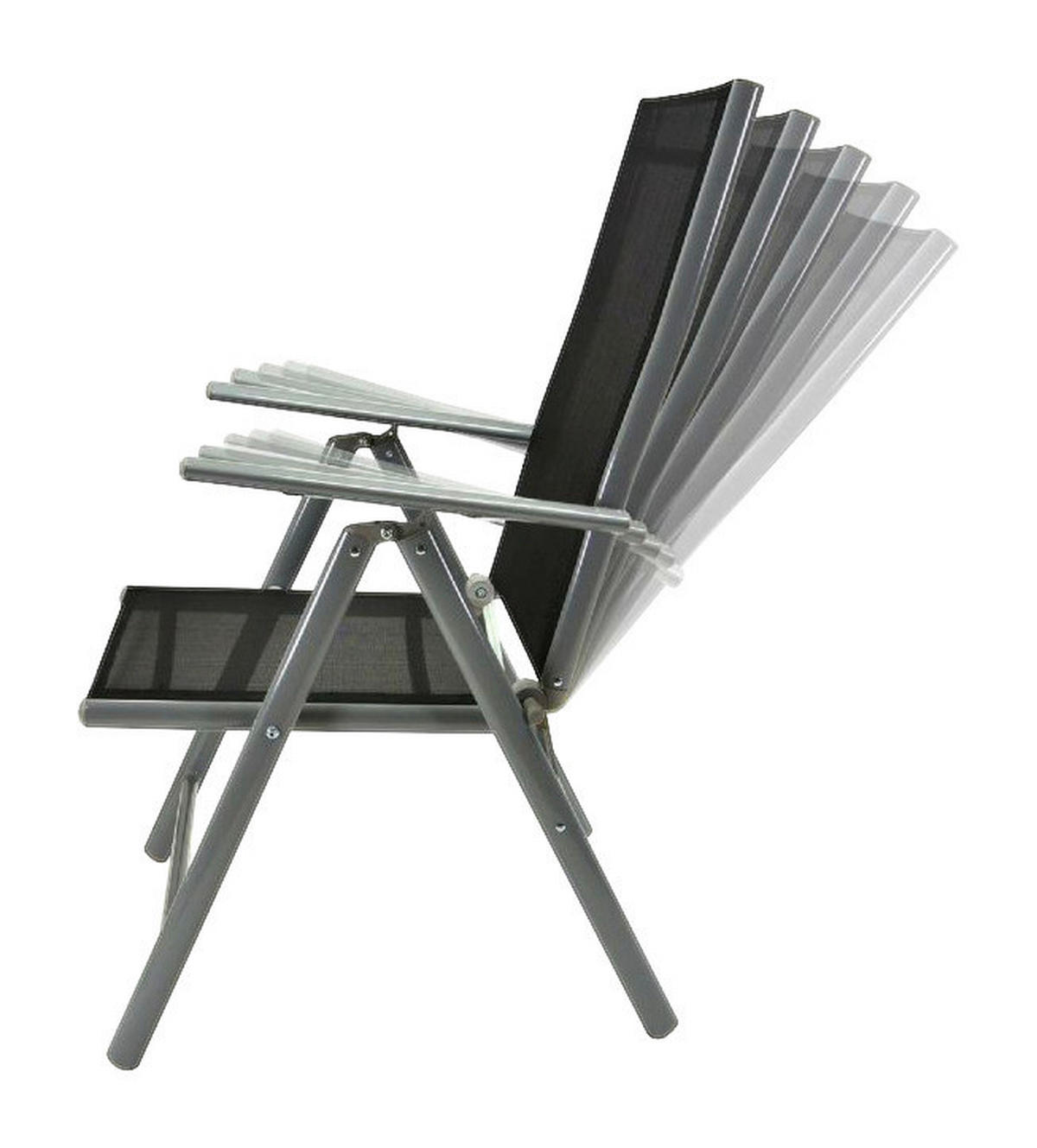 VCM Klappsessel 2er Set anthrazit Aluminium B/H/T: ca. 56x105x65 cm 2er Set - schwarz/anthrazit (56,00/105,00/65,00cm) - VCM
