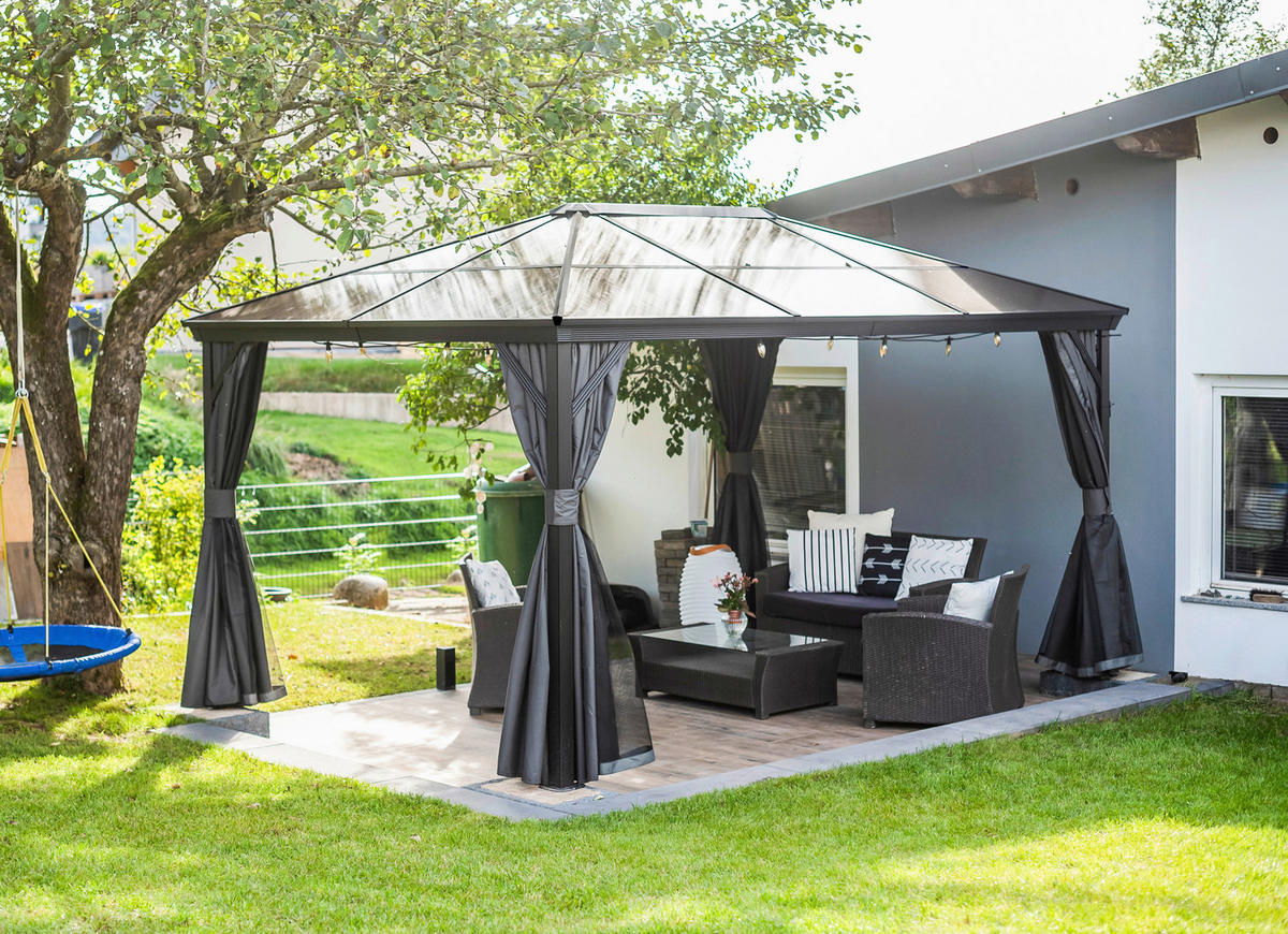 Sojag Pavillon Verona anthrazit Aluminium B/H/T: ca. 298x260x423 cm Verona - anthrazit (298,00/260,00/423,00cm) - Sojag