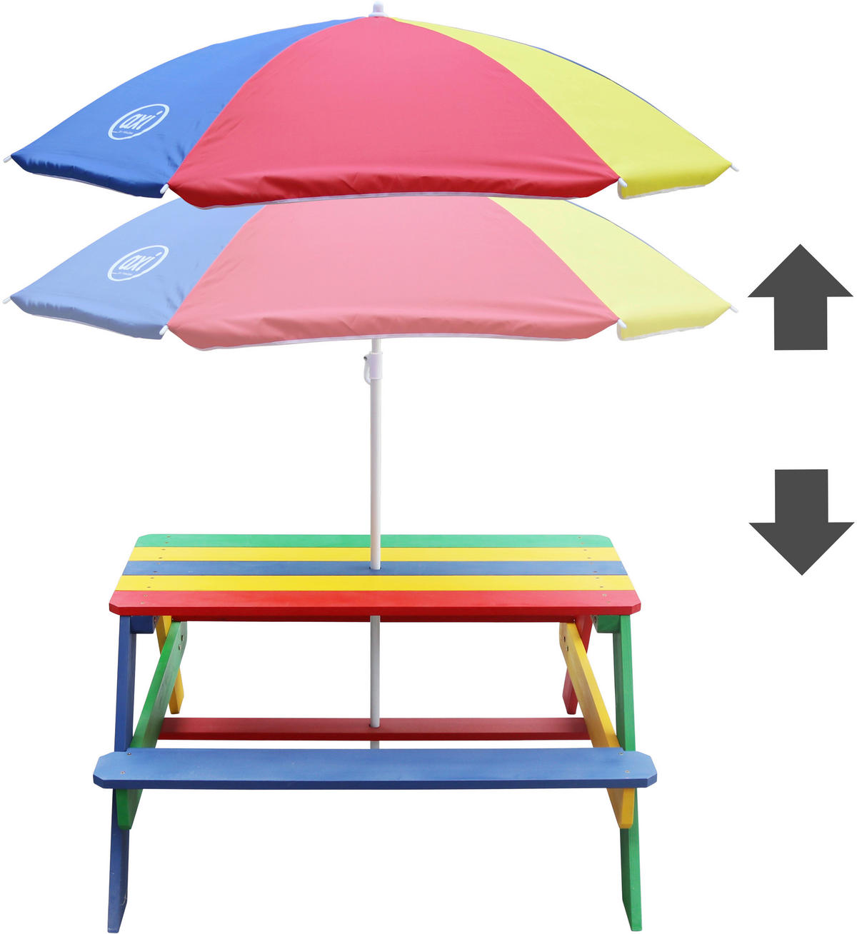 AXI Picknicktisch Nick bunt Holz B/H/L: ca. 98x49x95 cm Nick - bunt (95,00/98,00/49,00cm) - AXI