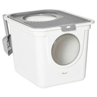 PawHut Katzen-Zubehör weiß Polyethylen B/H/L: ca. 55x44x39 cm Katzentoilette - weiß (39,00/55,00/44,00cm) - PawHut